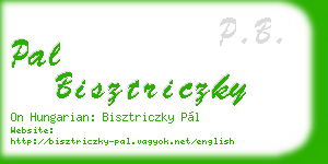 pal bisztriczky business card
